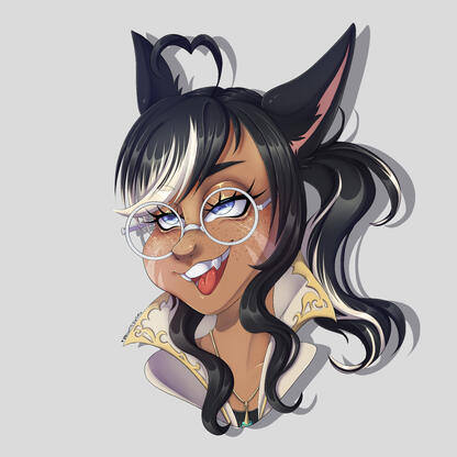 Fully coloured head shot