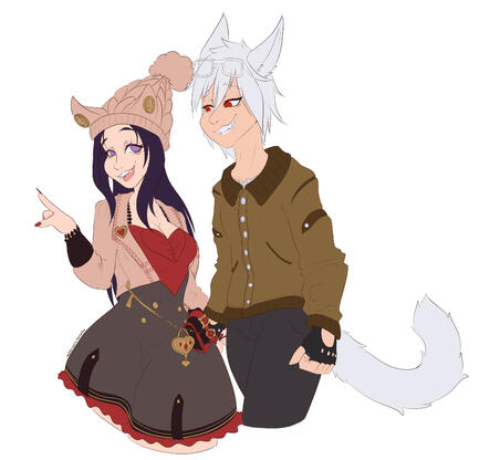 Flat colour half body, plus one