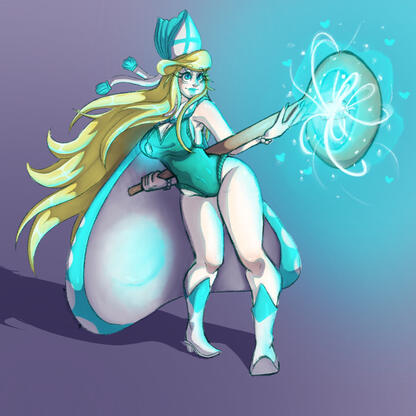 Full body coloured sketch